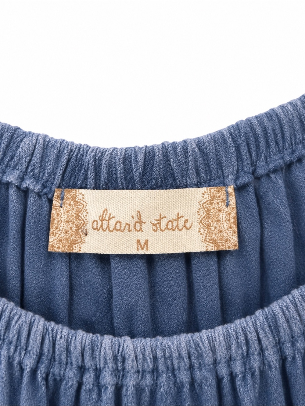 Altar’d State Blue Boho Off-Shoulder Blouse - Picture 3 of 4